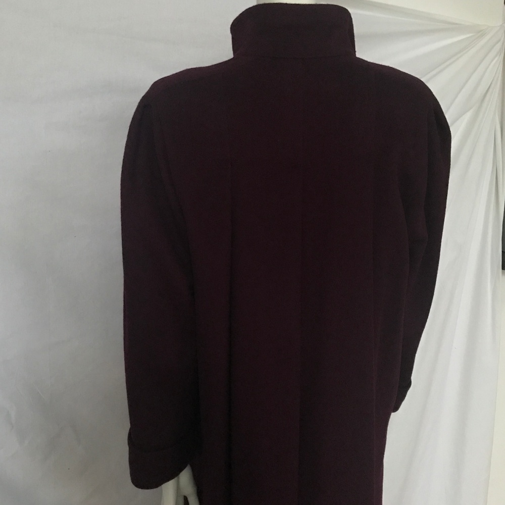 Searle Wool Coat LONG Flowing Full Length NEW! Berry 4 Small RARE UNIQUE STAPLE - Picture 6 of 8